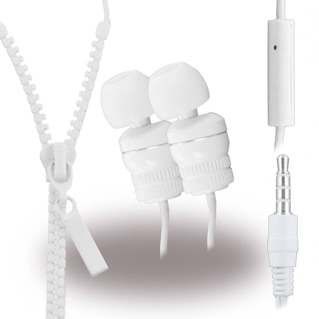 Leste Zipper - Stereo Headset - 3,5mm Anschluss - Weiß