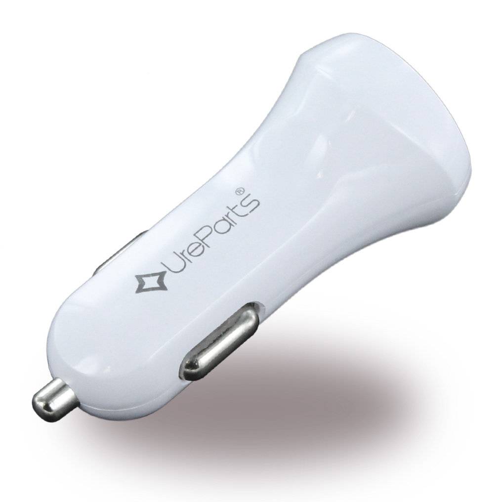 UreParts - Kfz Ladegerät / Handyladegerät - USB Dual Port - Weiss - 1000mA/2100mA