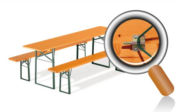 Bierzelt Tisch 50cm breit - Model Kiefer