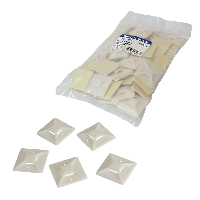 LogiLink - Kabelbinderhalterung - Natur (Packung mit 100)