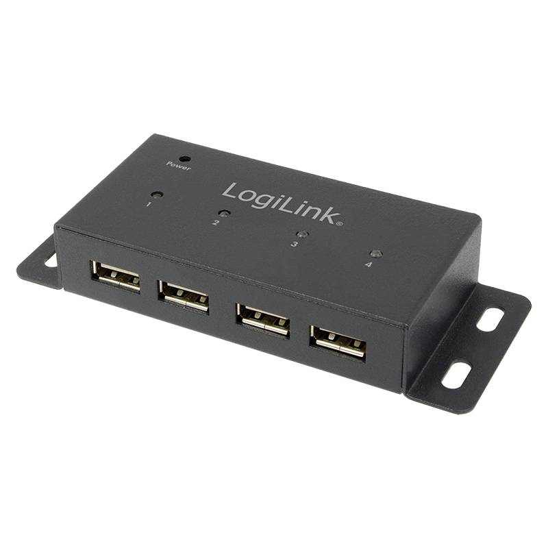 LogiLink - Hub - 4 x USB 2.0 - Desktop, wandmontierbar