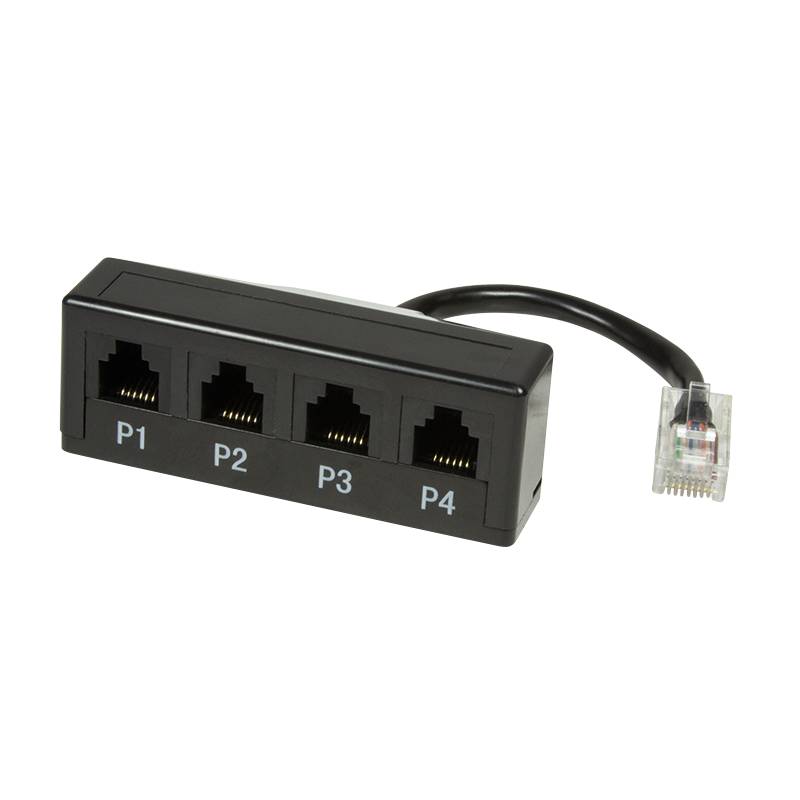 LogiLink Telefon-Splitter - RJ-45 (M) bis RJ-11 (W) - 17.5 cm - Schwarz