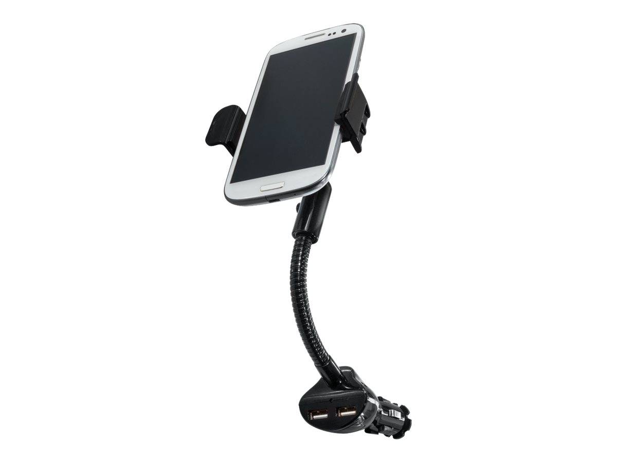LogiLink Smartphone Kfz-Halterung - Auto-Netzteil - 15.5 Watt - 3.1 A - 2 Ausgabeanschlussstellen (USB)