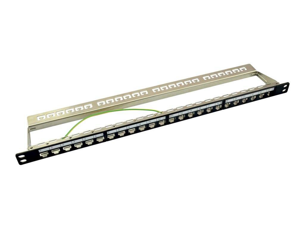 LogiLink Keystone Panel - Patch Panel - RJ-45 X 24 - Schwarz, RAL 9005 - 0.5U - 48.3 cm (19")