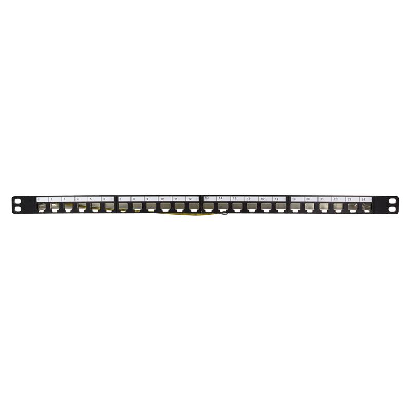 LogiLink Keystone Panel - Patch Panel - RJ-45 X 24 - Schwarz, RAL 9005 - 0.5U - 48.3 cm (19")