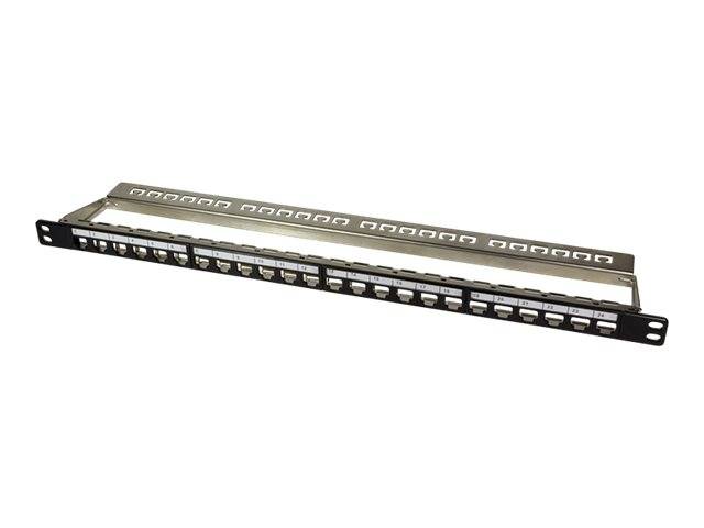 LogiLink Keystone Panel - Patch Panel - RJ-45 X 24 - Schwarz, RAL 9005 - 0.5U - 48.3 cm (19")