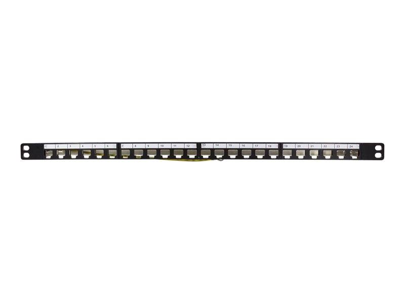 LogiLink Keystone Panel - Patch Panel - RJ-45 X 24 - Schwarz, RAL 9005 - 0.5U - 48.3 cm (19")