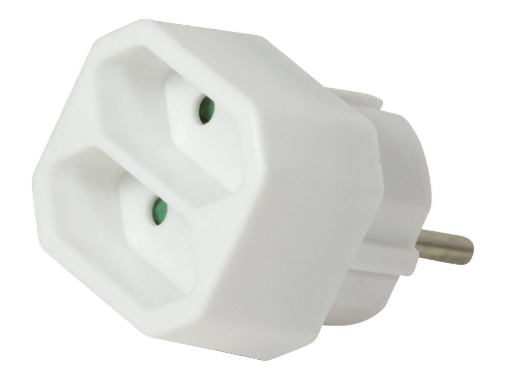 LogiLink Socket adapter - Steckdosenleiste - Wechselstrom 250 V - 1100 Watt - Eingabe, Eingang CEE 7/4 - Ausgangsanschlüsse: 2 (Eurostecker)