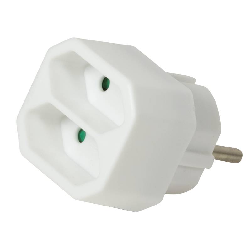 LogiLink Socket adapter - Steckdosenleiste - Wechselstrom 250 V - 1100 Watt - Eingabe, Eingang CEE 7/4 - Ausgangsanschlüsse: 2 (Eurostecker)