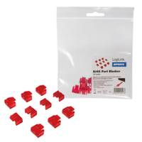 LogiLink - LAN-Portblocker - Transparent Red (Packung mit 10)