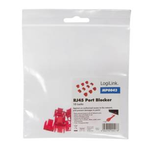 LogiLink - LAN-Portblocker - Transparent Red (Packung mit 10)