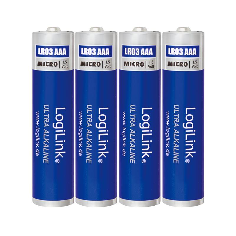 LogiLink Ultra Power AAA Alkaline Batterie, LR03, Micro, 1.5V, 4er Pack