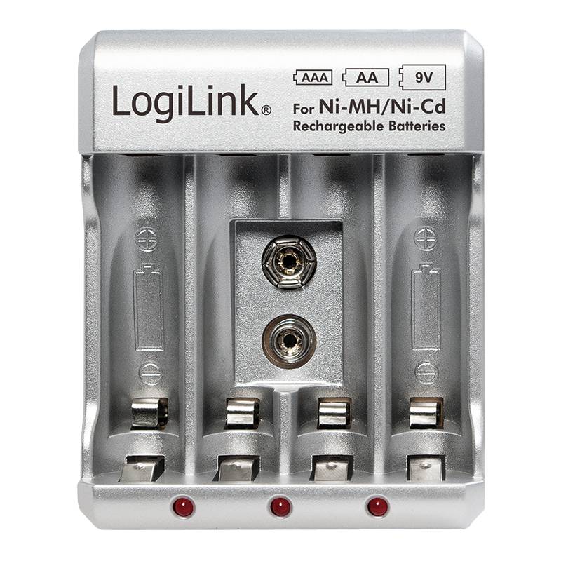 LogiLink 16 h Batterieladegerät - (für 4xAA/AAA, 1x9V) - 400 mA