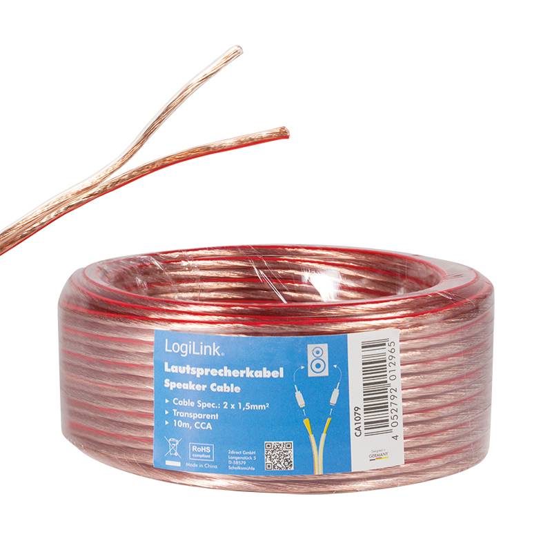 LogiLink - Lautsprecherkabel - 1.5 mm² - 10 m