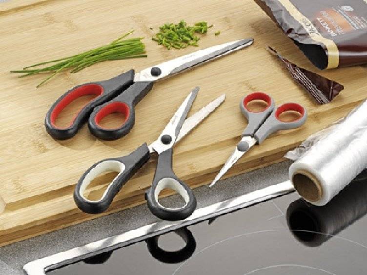3-tlg. Scheren-Set TRIO CUT aus Edelstahl mit Soft-Touch-Griffen, Set bestehend