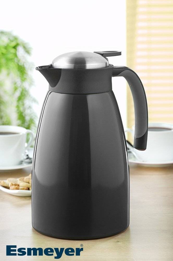 Isolierkanne GLACE, Inhalt 1,5 Liter, aus doppelwandigem Edelstahl, schwarz