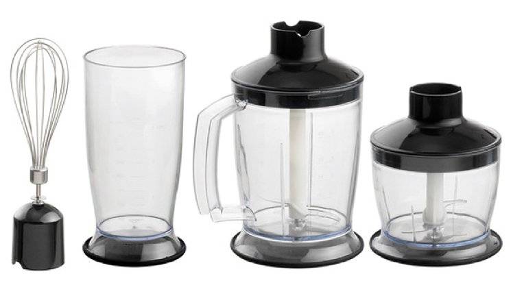 Bartscher Stabmixer mit Zubehör, Ergonomisches Edelstahl-Design, Mixstablänge: