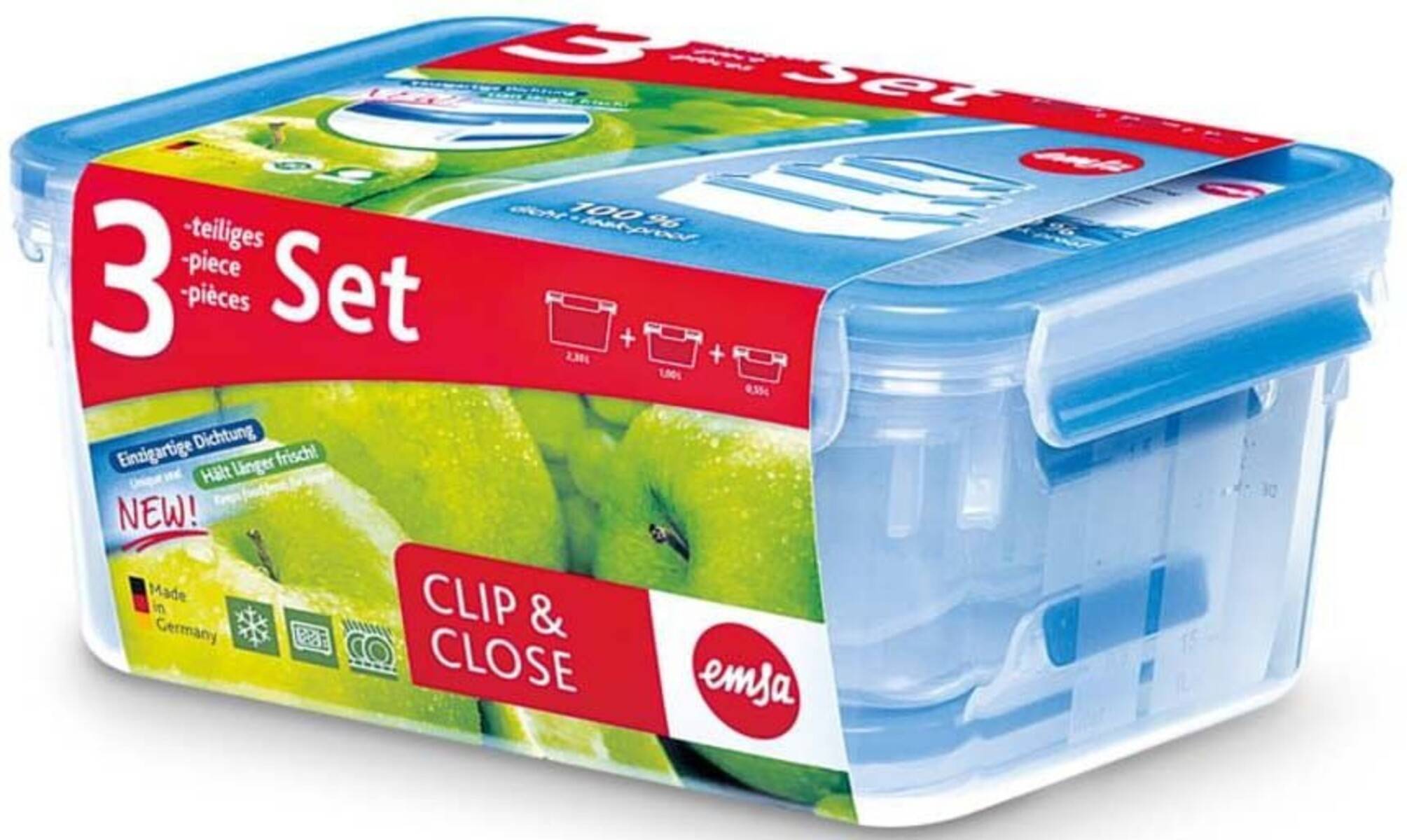 Emsa Frischhaltedosen-Set CLIP CLOSE 3D 3ERSET