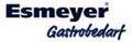 Esmeyer Gastrobbedarf Logo mit Firmennamen in fetter schwarzer Schrift über einem blauen Schriftzug-Slogan.