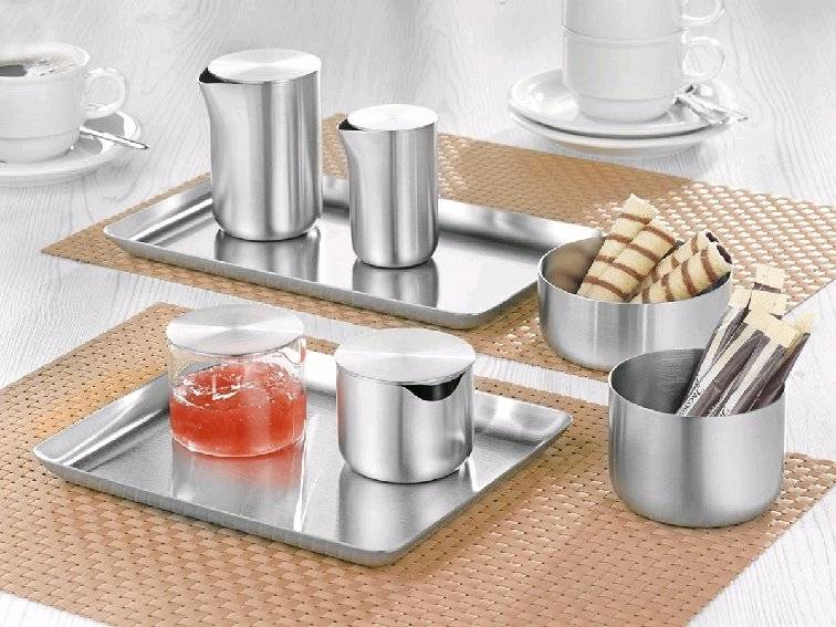 Blomus BASIC Tablett, Material: Edelstahl 18/0, matt Länge: 20 cm, Breite: 17