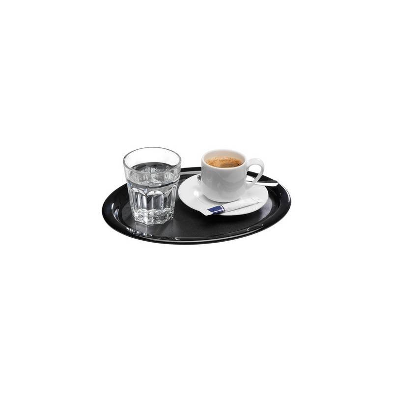 APS Serviertablett KAFFEEHAUS, oval, Melamin schwarz