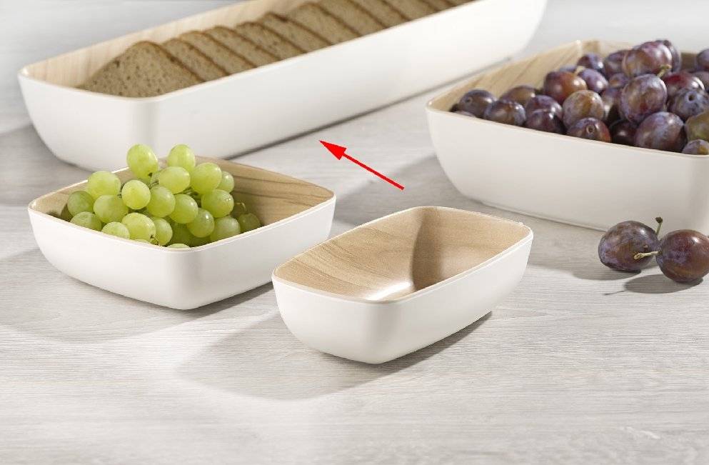 Schale CATE, weiß, 53x16,2x7,5cm (LxBxH), aus robustem Melamin-Kunststoff mit