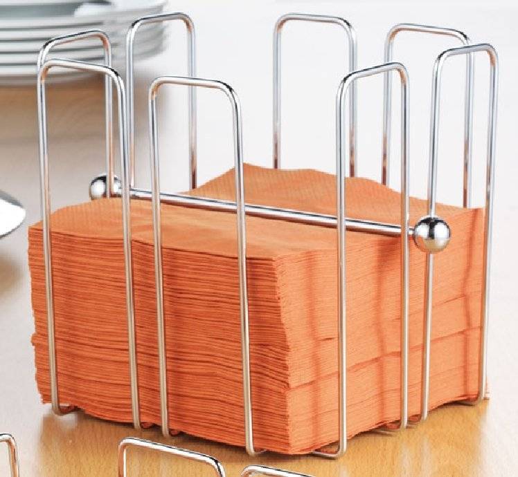 Serviettenhalter WIRE Metall verchromt Länge 19 x Breite 19 x Höhe 19 cm für