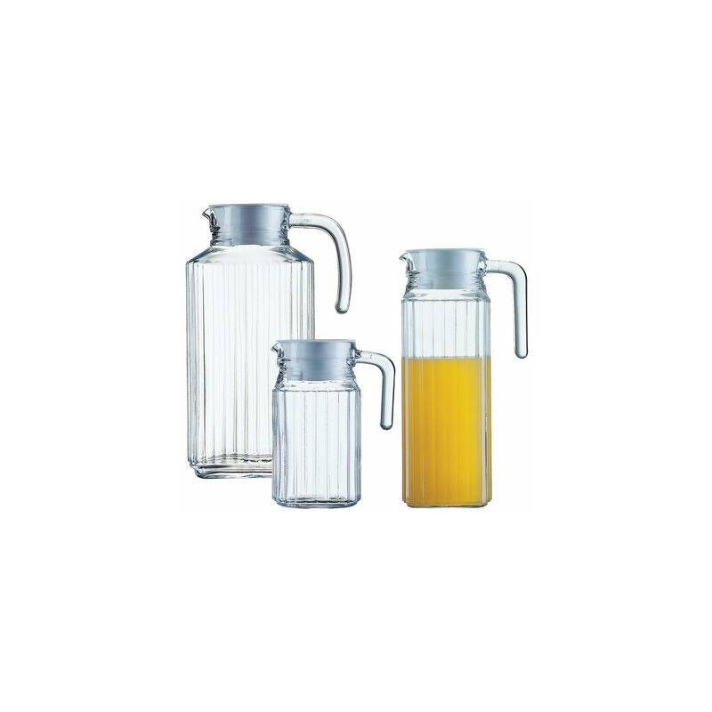 Esmeyer Arcoroc Glaskrug "QUADRO", mit Deckel, 1,7 Liter