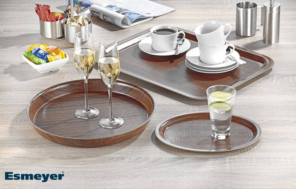 Ovales Café-Tablett OSLO, Länge: 26 cm, Breite: 20 cm, Höhe: 1,3 cm,