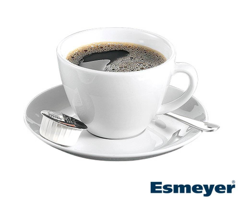 Kaffee-Tasse BISTRO, Inhalt 0,20 ltr., mit Untertasse, UNI WEISS, Henkelform