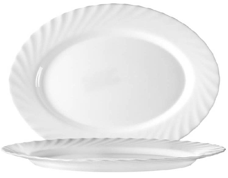 Platte oval 35 cm Form Trianon uni weiß - ARCOPAL