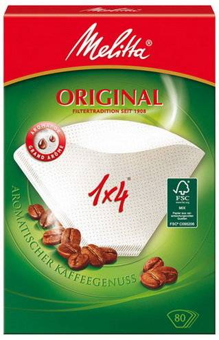 Melitta Filtertüten 1x4 Inhalt: 80 Stück á Packung. Die gängige Größe für die