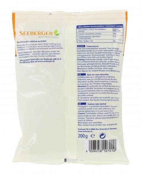 Seeberger Cashewkerne 200g Inhalt: 200g