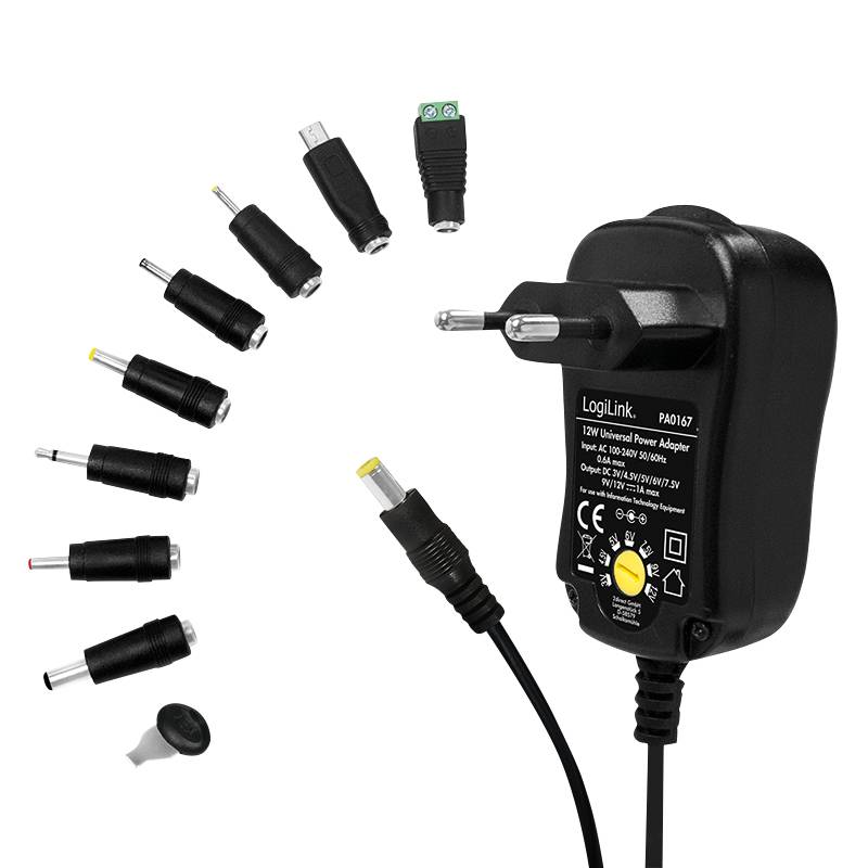LogiLink Universal - Netzteil - 12 Watt - 1 A