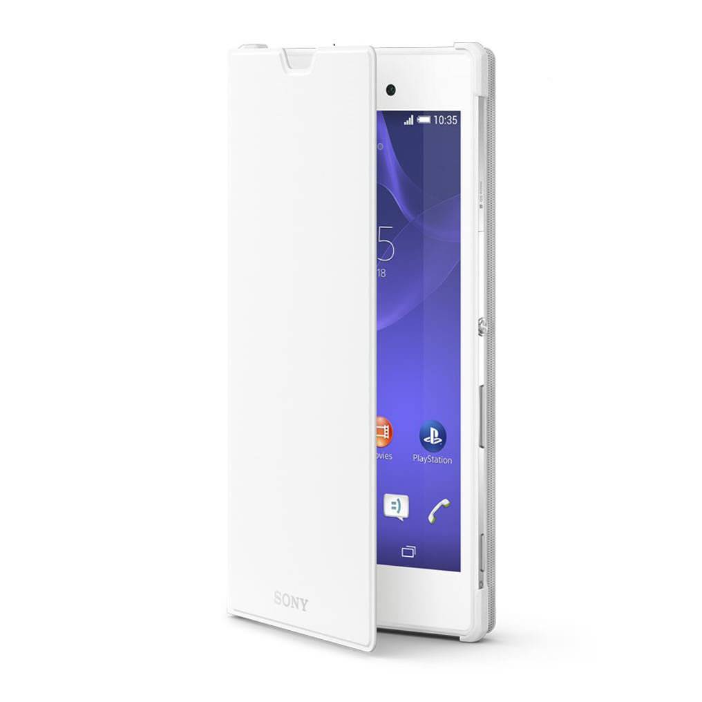 Original Flip Cover Handyhülle für Sony Xperia T3 Weiß 1280-1575