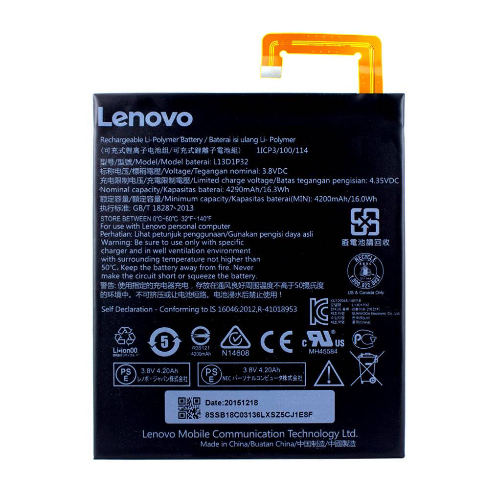 Lenovo - Li-Polymer Akku - L13D1P32 - Ideapad A8-50 - 4200mAh