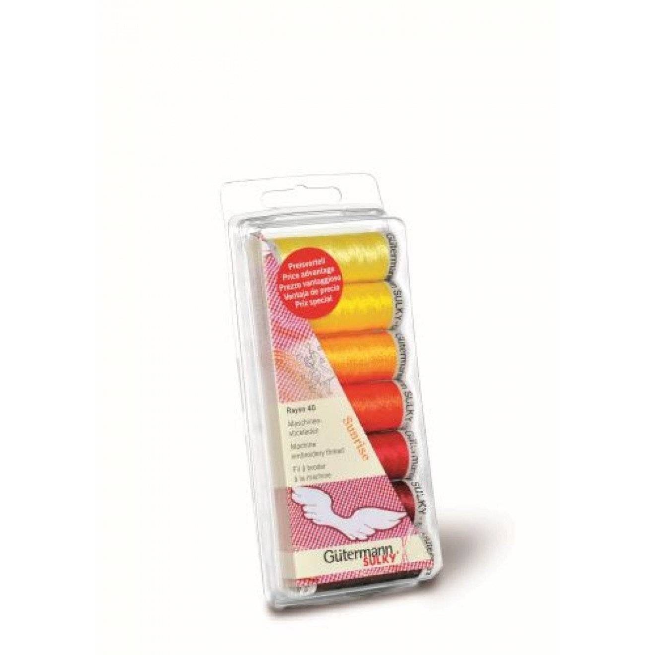 Maschinenstickfaden-Set Cotton 12 162x68x30 mm Aqua 5x200 m