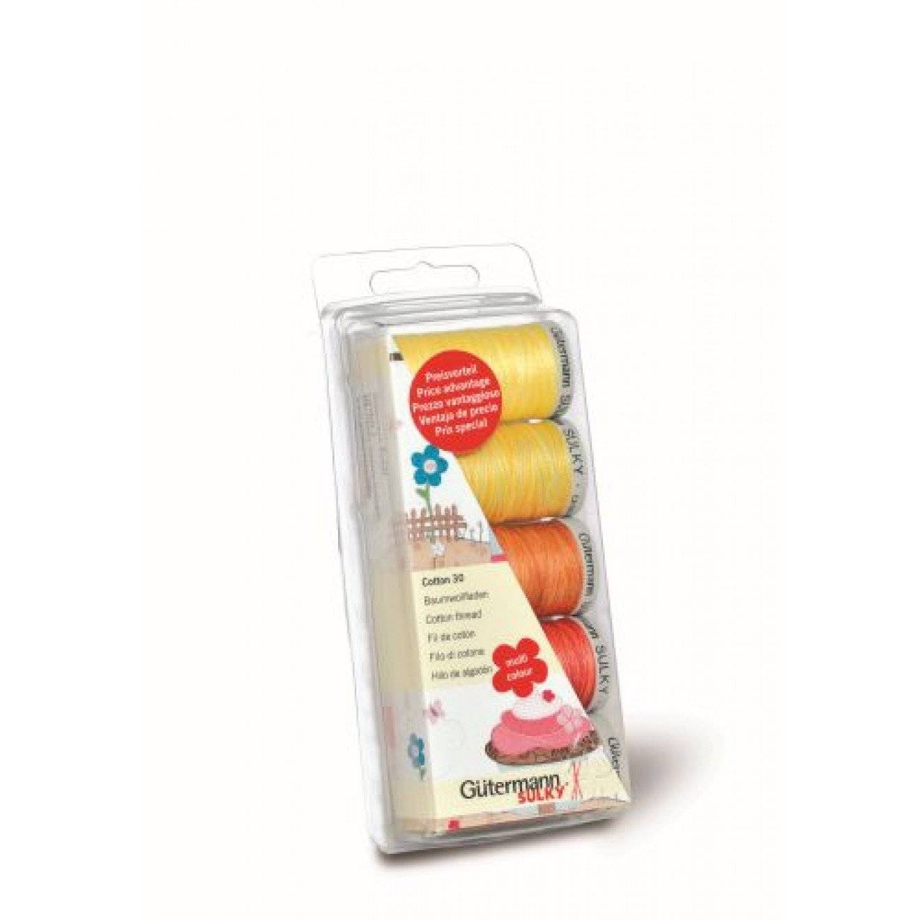 Maschinenstickfaden-Set Sulky Cotton 30 162x68x30 mm gelb/rot 5x300 m