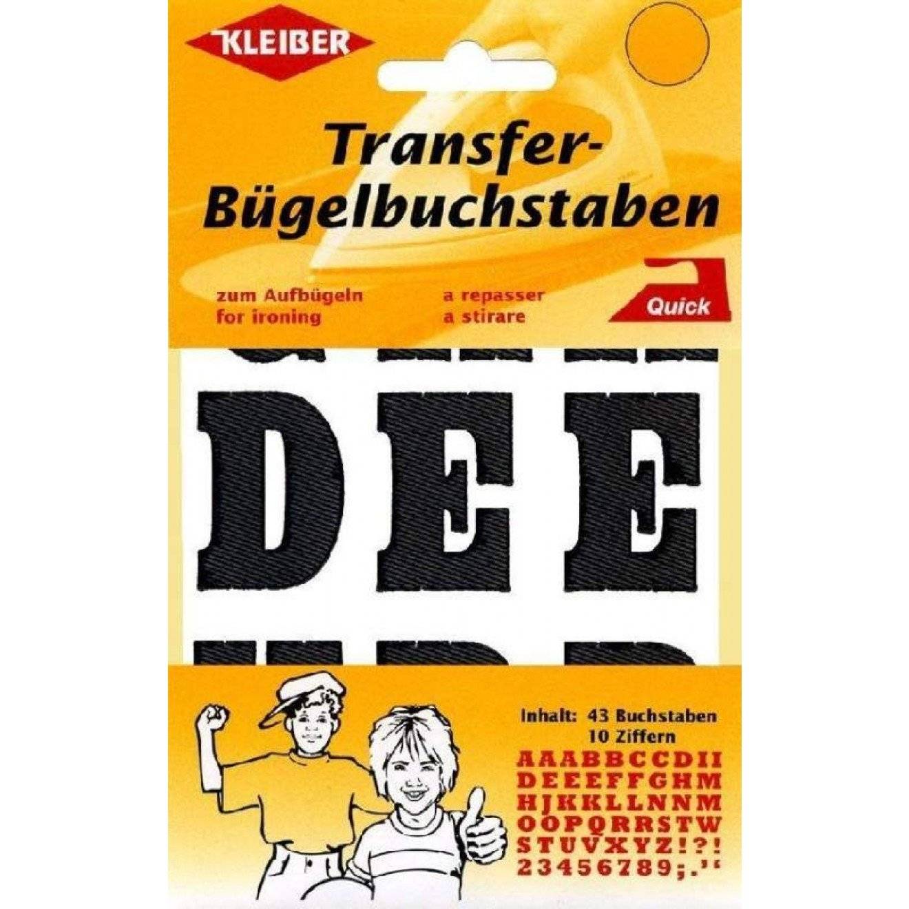 Transfer-Bügelbuchstaben ca. 3,5 cm hoch 02 schwarz