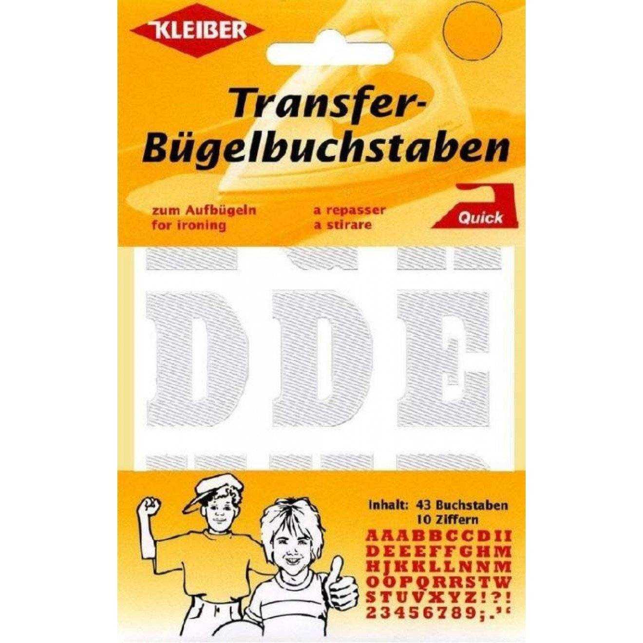 Transfer-Bügelbuchstaben ca. 3,5 cm hoch 04 weiß