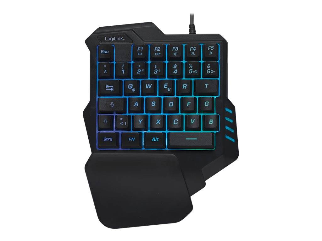 LogiLink Illuminated one-hand gaming - Tastatur