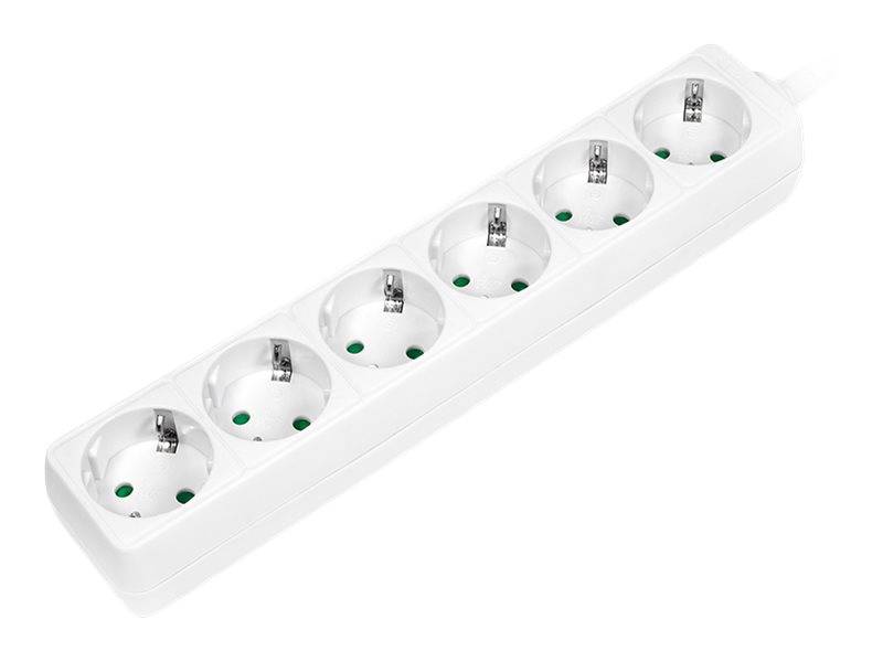 LogiLink - Steckdosenleiste - Wechselstrom 250 V - 3500 Watt - Ausgangsanschlüsse: 6 (Typ F)