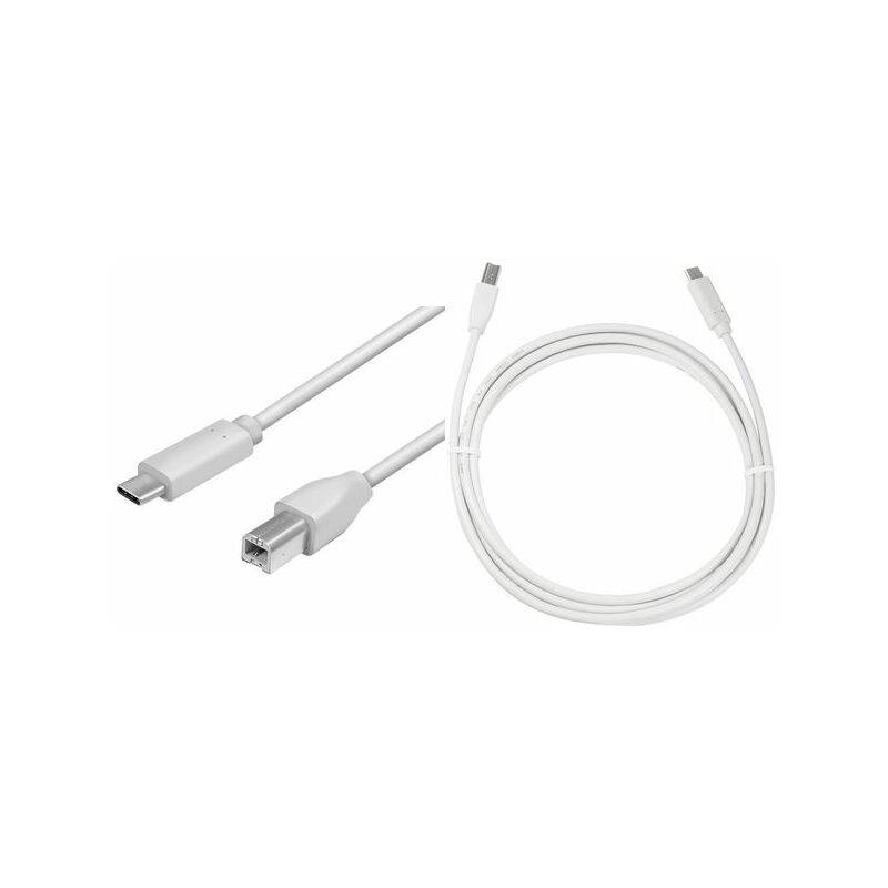 LogiLink USB 2.0 Kabel, USB-C - USB-B Stecker, 2,0 m, grau