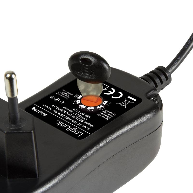 LogiLink PA0198, Drinnen, AC, 12 V, 2 A, 1,45 m, Schwarz