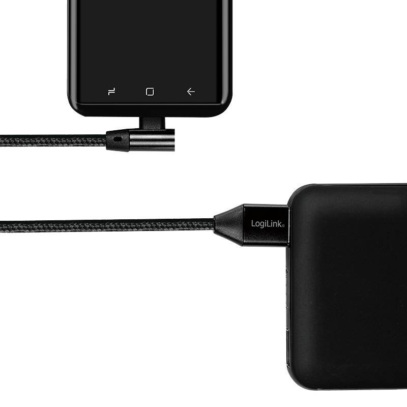 LogiLink - USB-Kabel - 24 pin USB-C (M) gewinkelt zu USB (M)