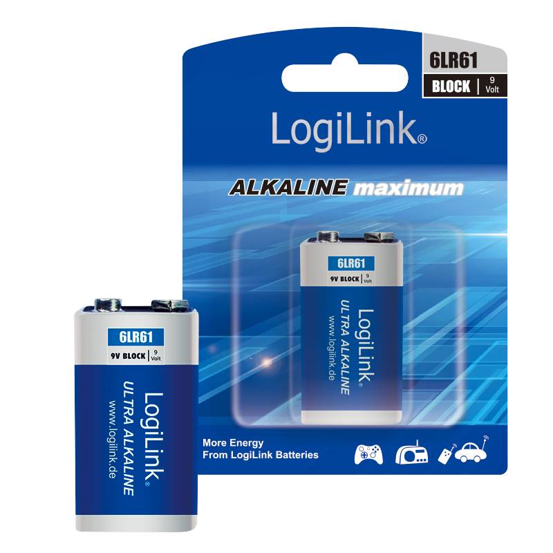 LogiLink Block - Batterie 6LR61 - Alkalisch