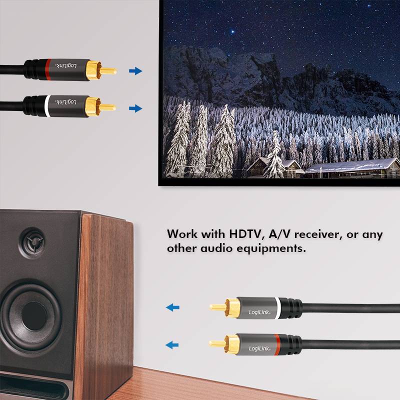 LogiLink - Audiokabel - RCA x 2 männlich zu RCA x 2 männlich