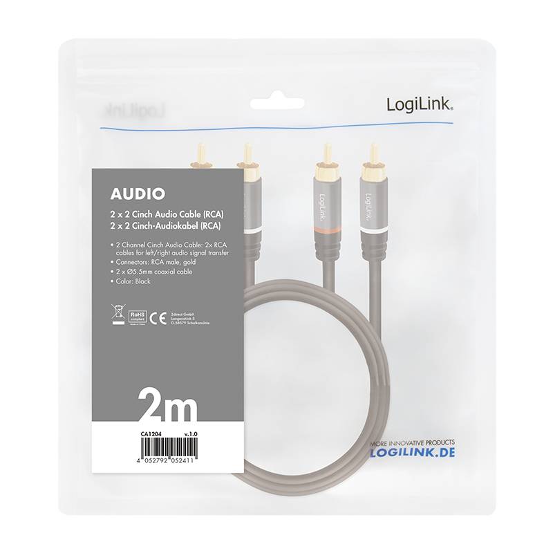 LogiLink - Audiokabel - RCA x 2 männlich bis RCA x 2 männlich