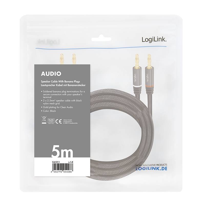 LogiLink - Audiokabel - Bananen männlich zu Bananen männlich