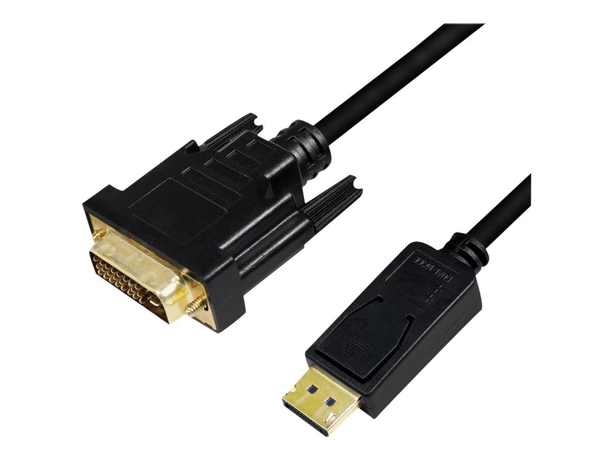 DVI-zu-HDMI-Adapterkabel mit einem DVI-Anschluss an einem Ende und einem HDMI-Stecker am anderen Ende, gezeigt auf weißem Hintergrund.